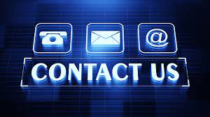 Contact us icons: phone, email, at symbol.